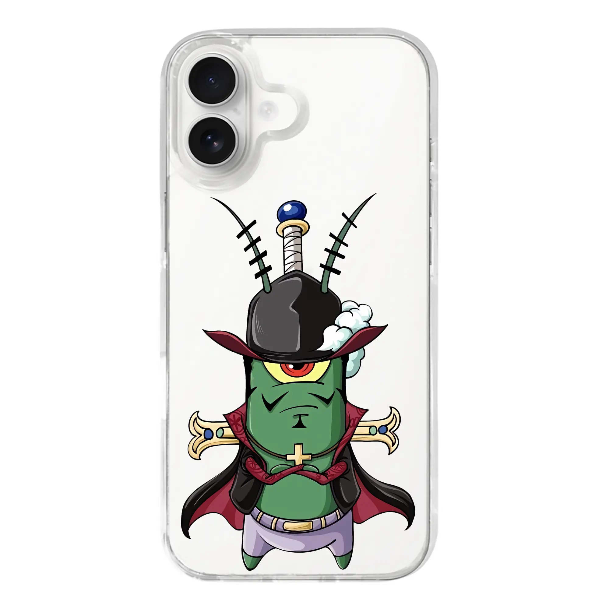 スポンジボブ グッズ プランクトン - iPhone 17シリーズ 透明スマホケース – 薄型・耐衝撃・精密フィット保護カバー